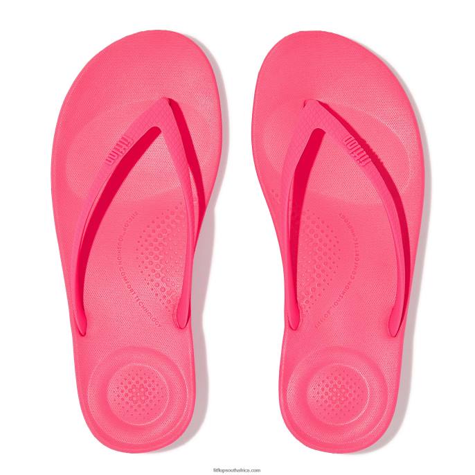 Women IQUSHION Ergonomic Flip Flops Fitflop 882F20 Pop Pink