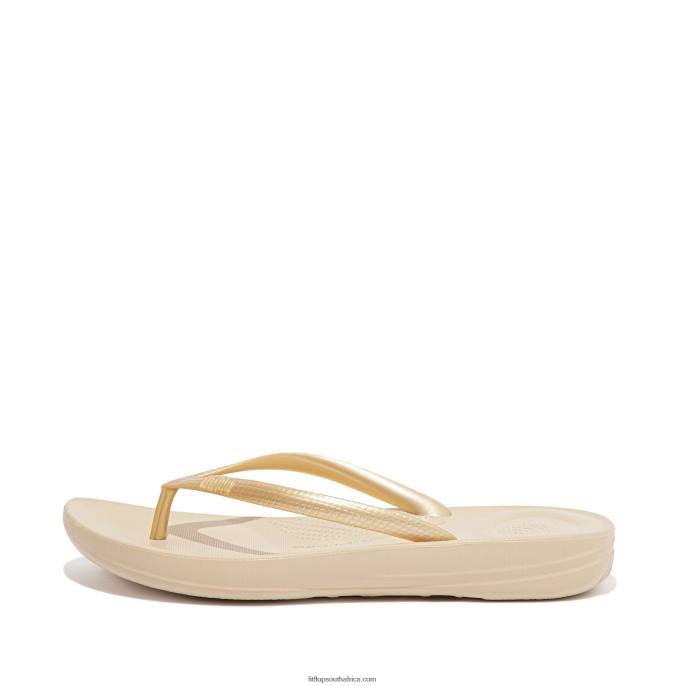 Women IQUSHION Ergonomic Flip Flops Fitflop 882F23 Gold