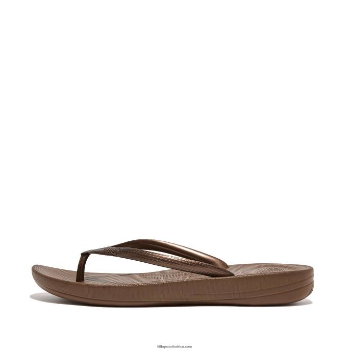 Women IQUSHION Ergonomic Flip Flops Fitflop 882F24 Bronze