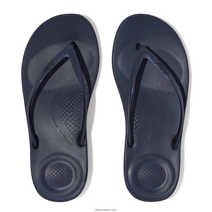 Women IQUSHION Ergonomic Flip Flops Fitflop 882F26 Midnight Navy
