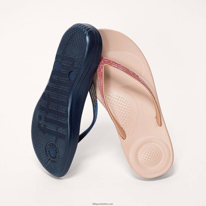 Women IQUSHION Ombre Sparkle Flip Flops Fitflop 882F17 Midnight Navy