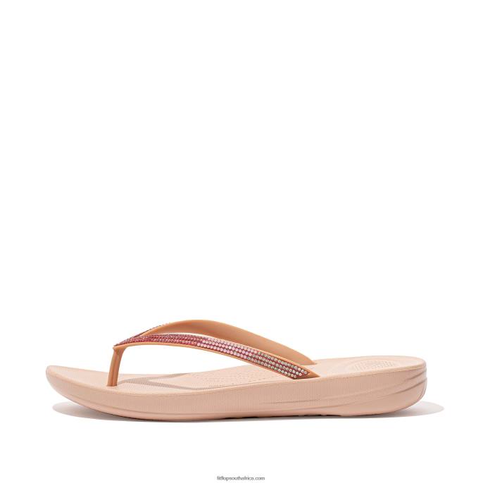 Women IQUSHION Ombre-Sparkle Flip Flops Fitflop 882F18 Soft Pink
