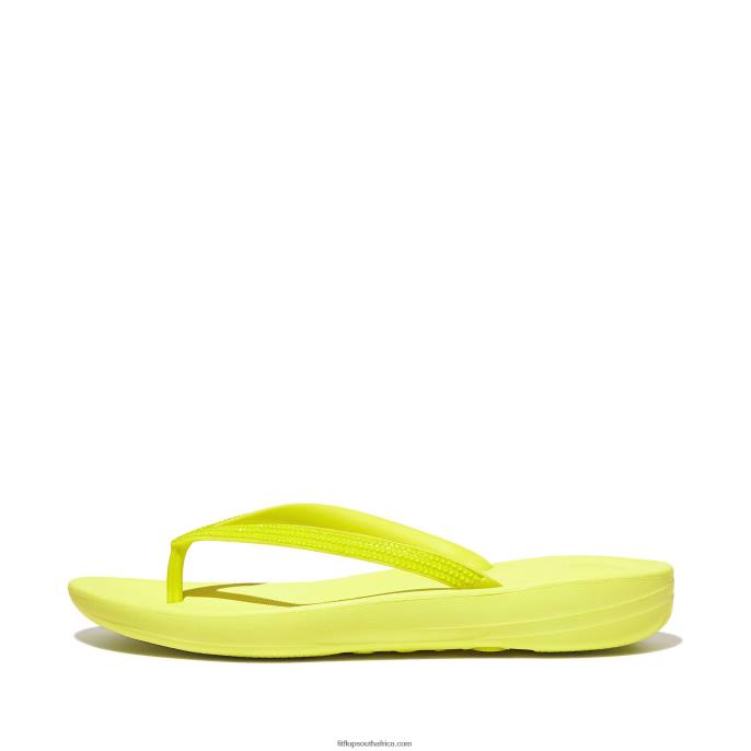 Women IQUSHION Sparkle Flip Flops Fitflop 882F15 Electric Yellow