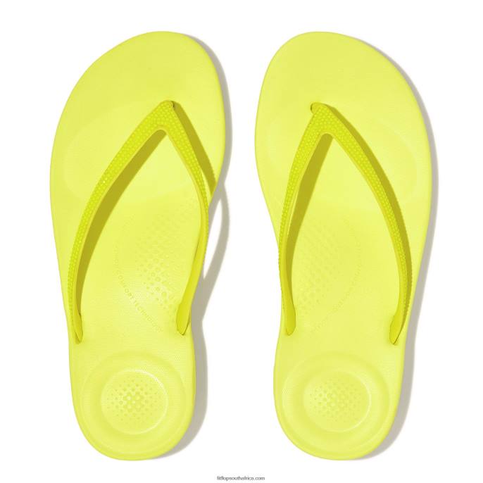 Women IQUSHION Sparkle Flip Flops Fitflop 882F15 Electric Yellow