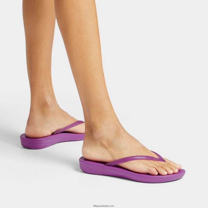 Women IQUSHION Transparent Flip Flops Fitflop 882F35 Miami Violet