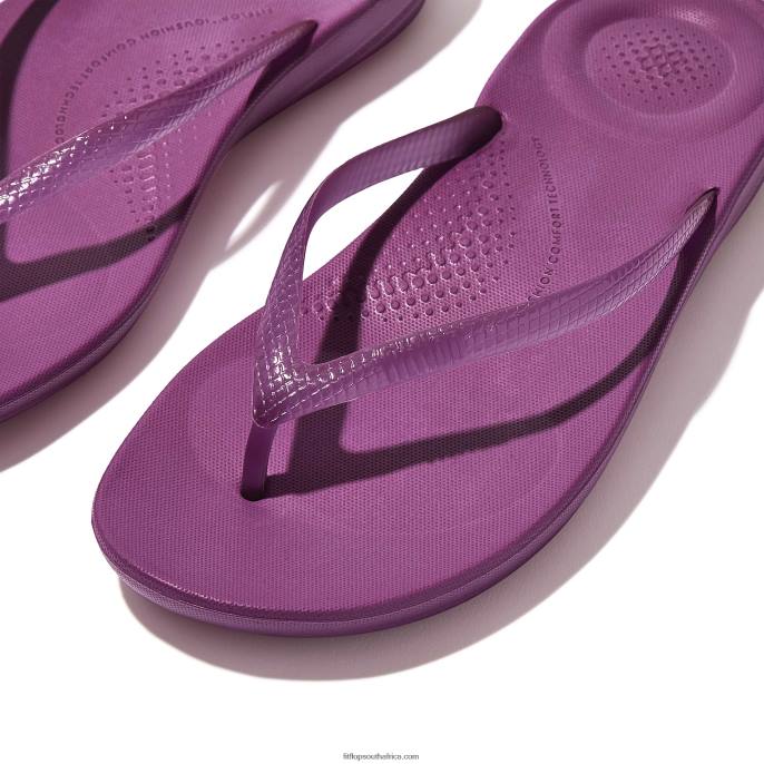 Women IQUSHION Transparent Flip Flops Fitflop 882F35 Miami Violet