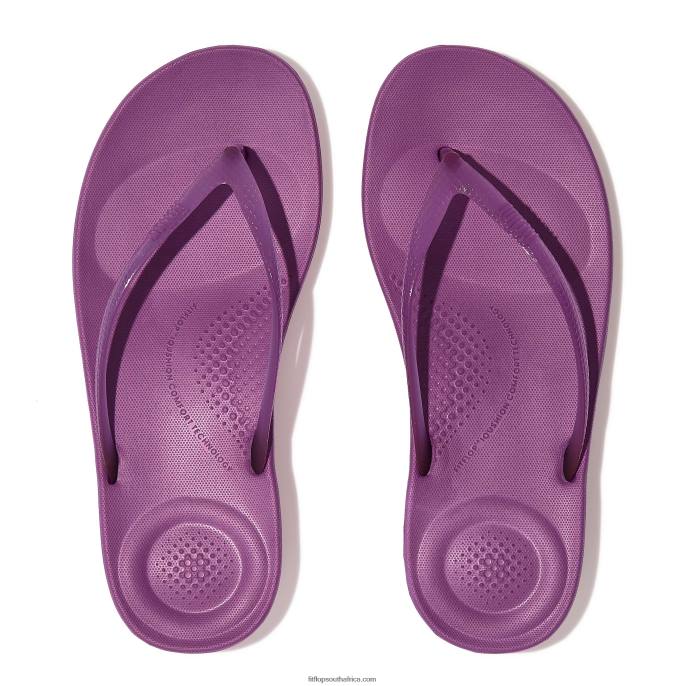 Women IQUSHION Transparent Flip Flops Fitflop 882F35 Miami Violet