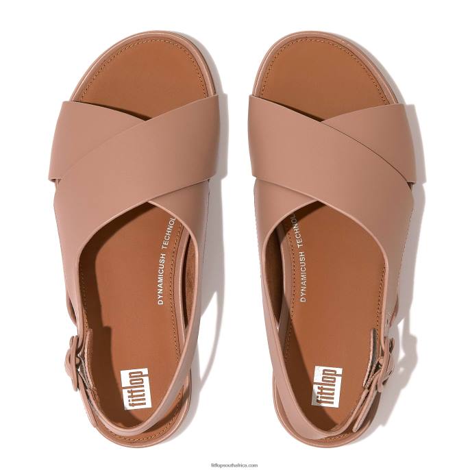 Women GRACIE Leather Crisscross Sandals Fitflop 882F71 Beige