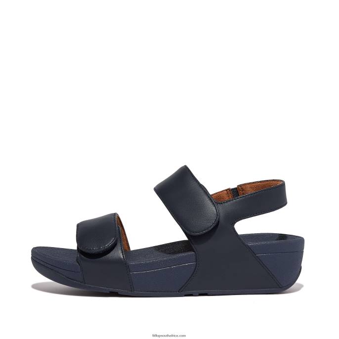 Women LULU Adjustable Leather Sandals Fitflop 882F52 Midnight Navy