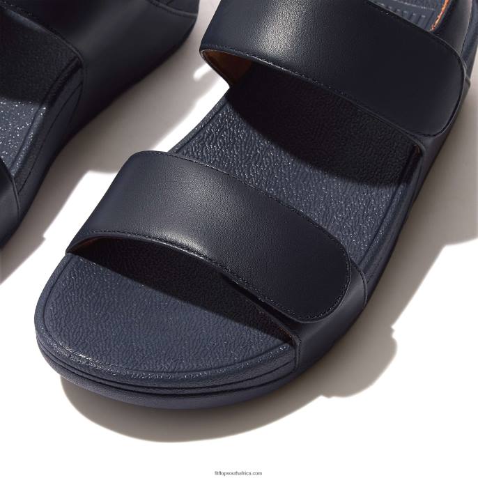 Women LULU Adjustable Leather Sandals Fitflop 882F52 Midnight Navy