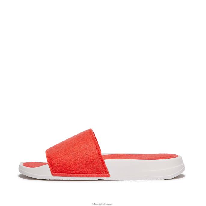 Women IQUSHION E01 Neon Felt Slides Fitflop 882F177 Neon Orange