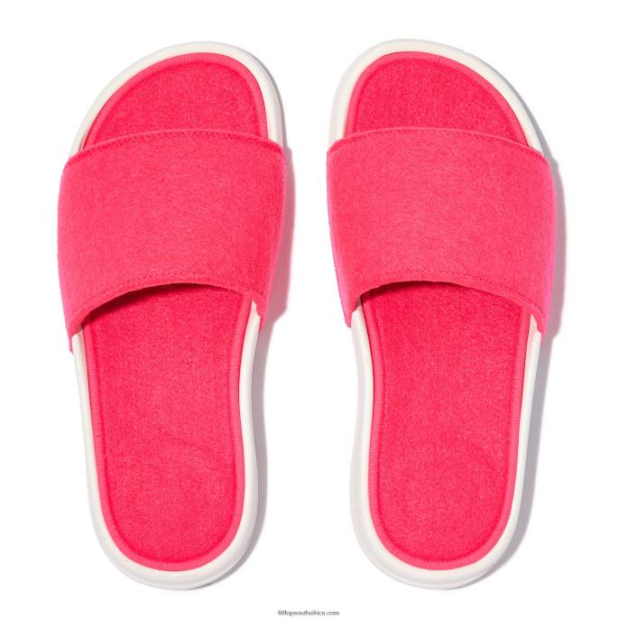 Women IQUSHION E01 Neon Felt Slides Fitflop 882F178 Pop Pink