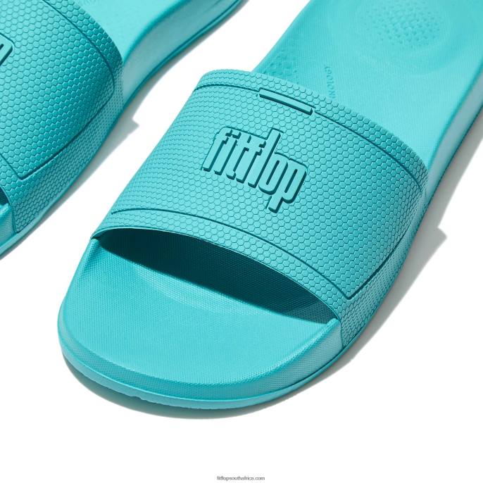 Women IQUSHION Pool Slides Fitflop 882F181 Tahiti Blue