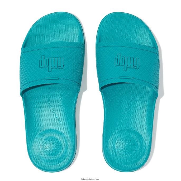 Women IQUSHION Pool Slides Fitflop 882F181 Tahiti Blue