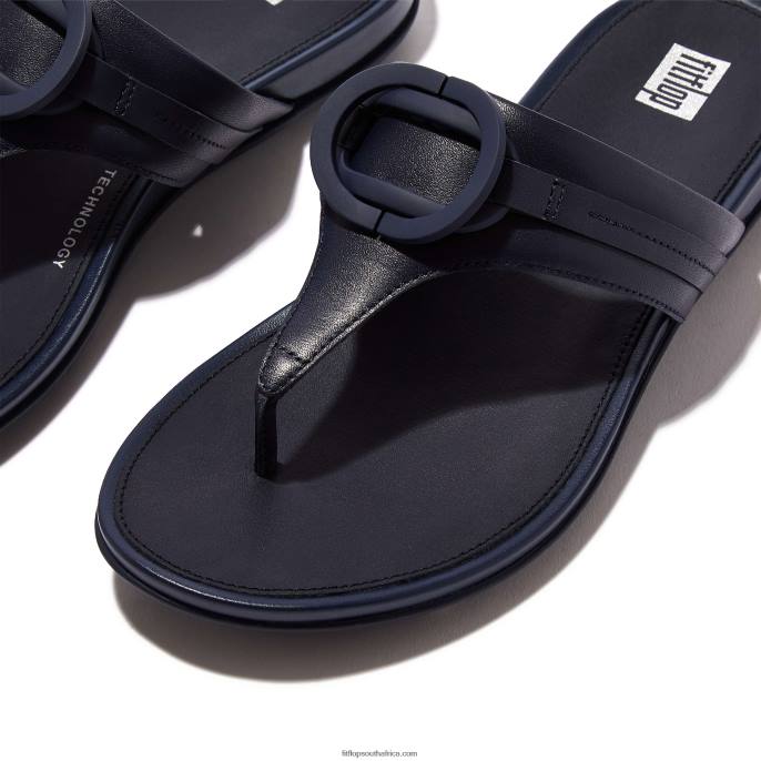 Women GRACIE Circlet Leather Toe-Post Sandals Fitflop 882F146 Midnight Navy