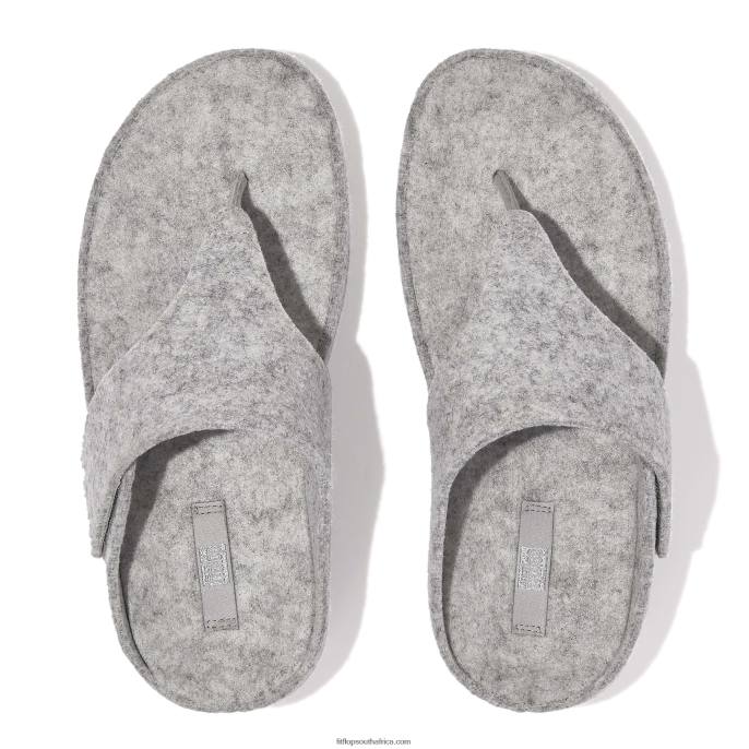 Women SHUV E01 Adjustable Felt Toe-Post Sandals Fitflop 882F95 Tiptoe Grey