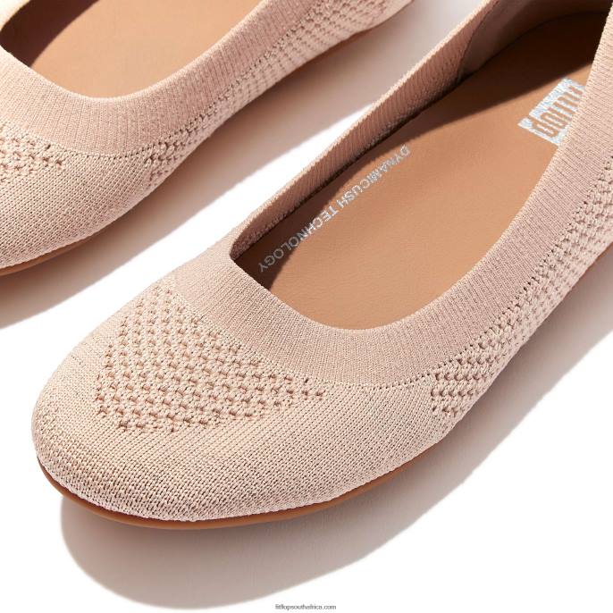 Women ALLEGRO E01 Multi-Knit Ballet Pumps Fitflop 882F292 Tan/Platino