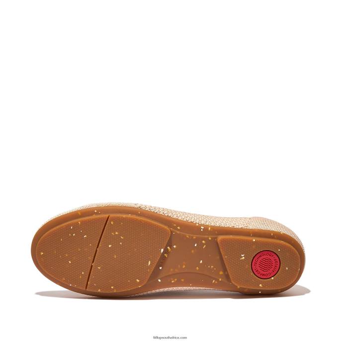 Women ALLEGRO E01 Multi-Knit Ballet Pumps Fitflop 882F292 Tan/Platino