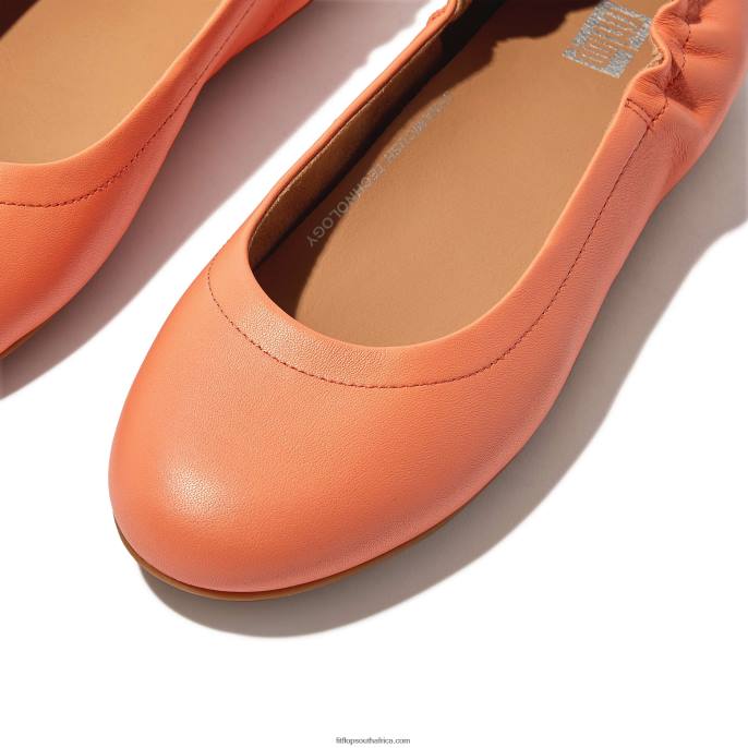 Women ALLEGRO Soft Leather Ballet Pumps Fitflop 882F286 Sunshine Coral
