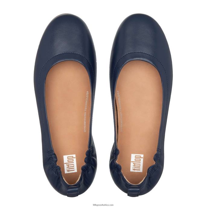Women ALLEGRO Soft Leather Ballet Pumps Fitflop 882F287 Midnight Navy
