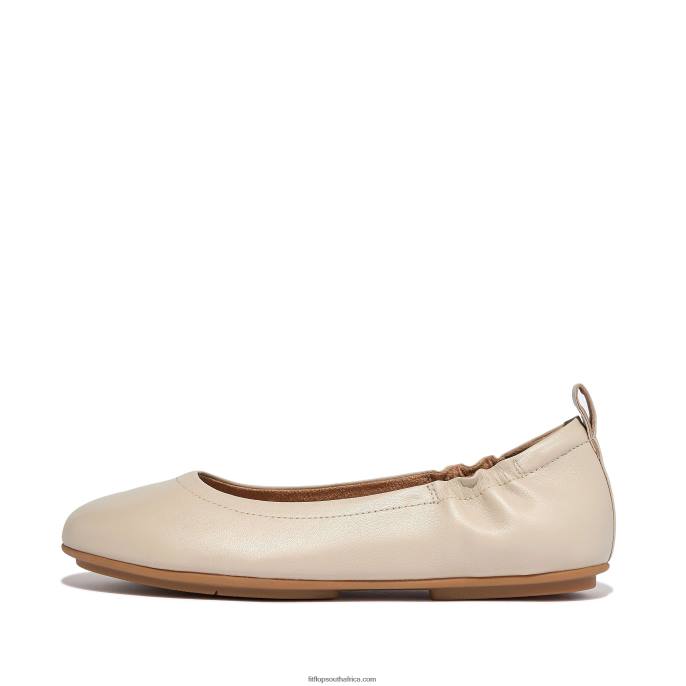 Women ALLEGRO Soft Leather Ballet Pumps Fitflop 882F288 Stone Beige