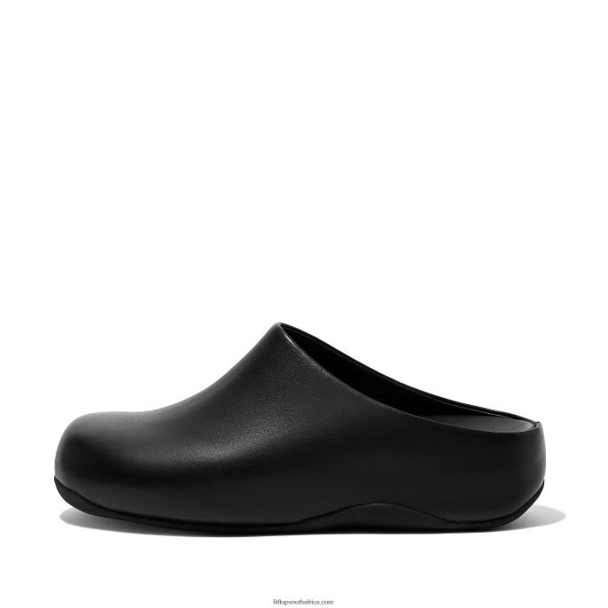 Women SHUV Leather Clogs Fitflop 882F329 Black