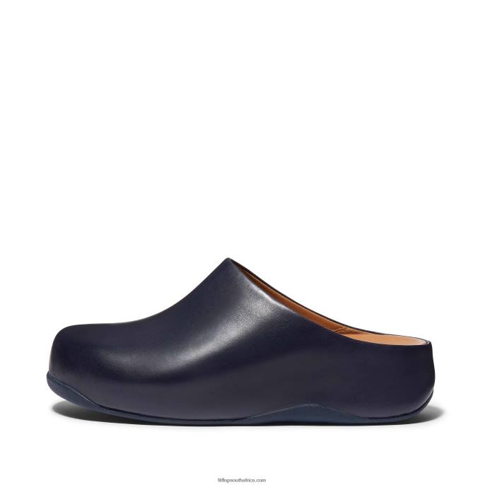 Women SHUV Leather Clogs Fitflop 882F331 Midnight Navy