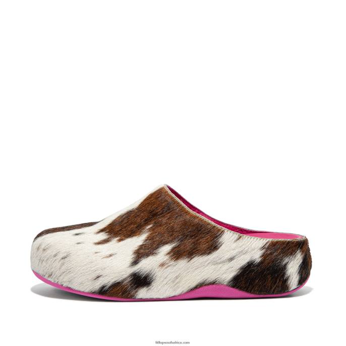 Women SHUV X YINKA ILORI Leather Clogs Fitflop 882F345 Brown Mix
