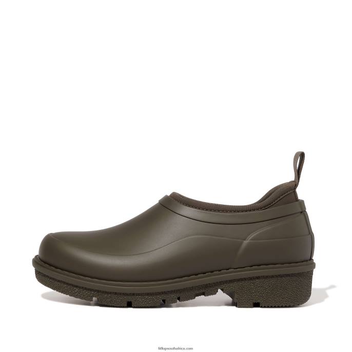 Women WONDERCLOG Waterproof Rubber Clogs Fitflop 882F339 Mossy