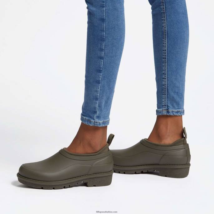 Women WONDERCLOG Waterproof Rubber Clogs Fitflop 882F339 Mossy