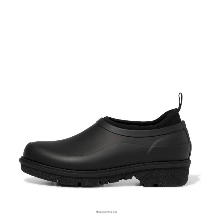 Women WONDERCLOG Waterproof Rubber Clogs Fitflop 882F340 All Black