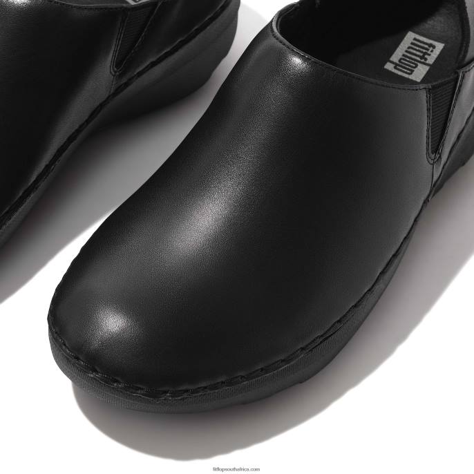 Women SUPERLOAFER Leather Loafers Fitflop 882F344 All Black