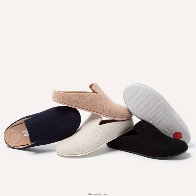 Women CHRISSIE II Haus Felt Slippers Fitflop 882F325 All Black