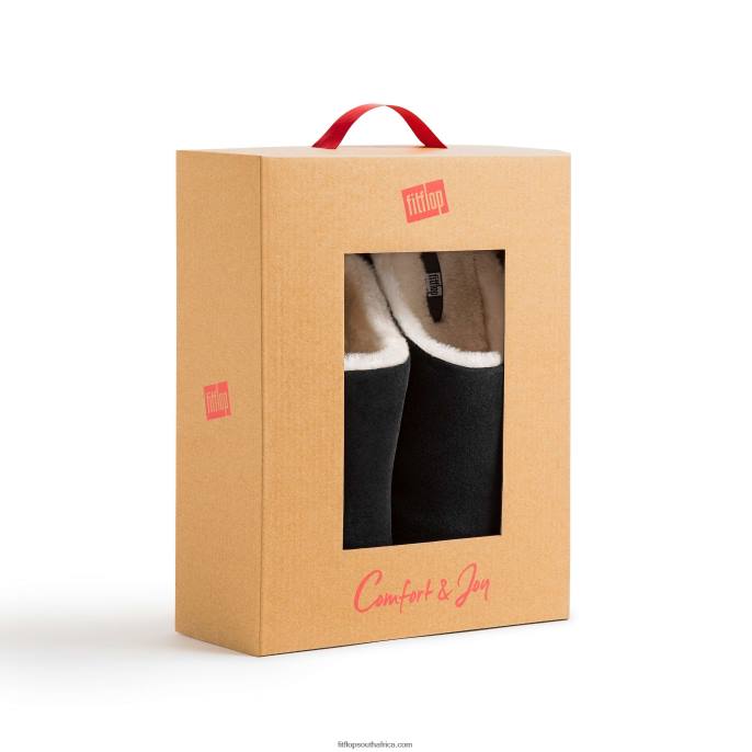 Women CHRISSIE Shearling Suede Slippers Fitflop 882F323 Black