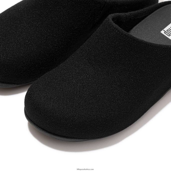 Women SHUV Cushy Felt Clog Slippers Fitflop 882F319 All Black