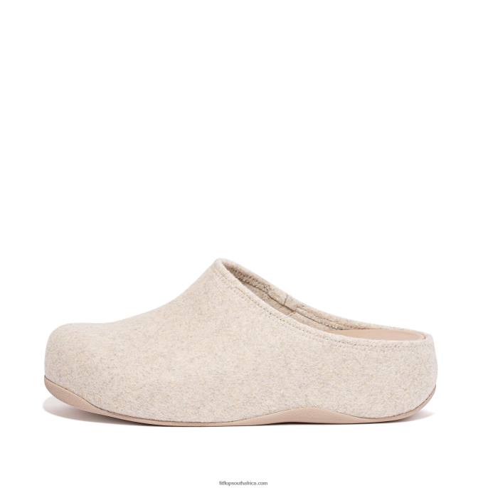 Women SHUV Cushy Felt Clog Slippers Fitflop 882F321 Ivory