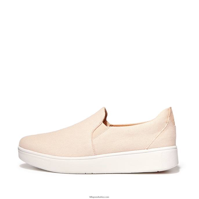 Women RALLY Canvas Slip-On Skate Trainers Fitflop 882F266 Rose Foam