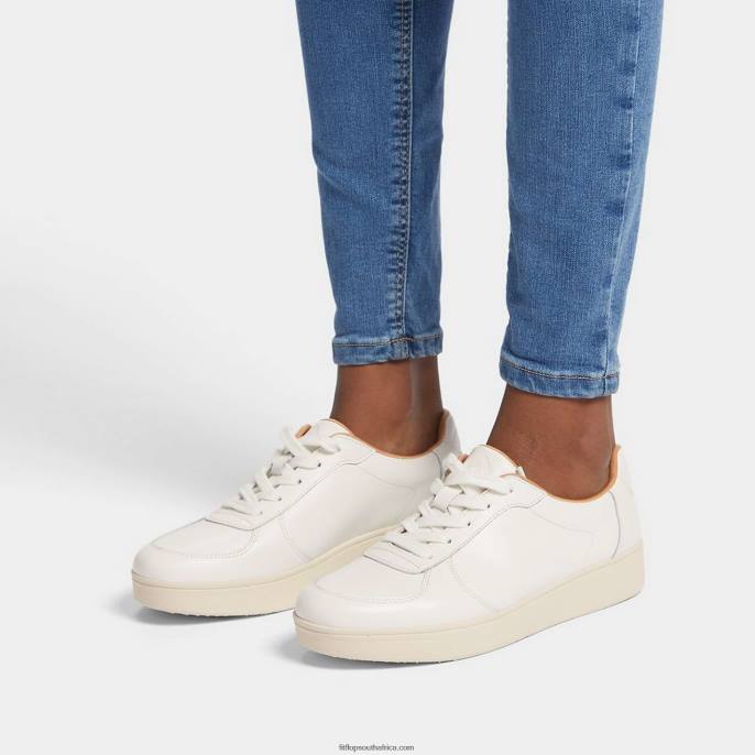 Women RALLY Leather Panel Trainers Fitflop 882F237 Urban White