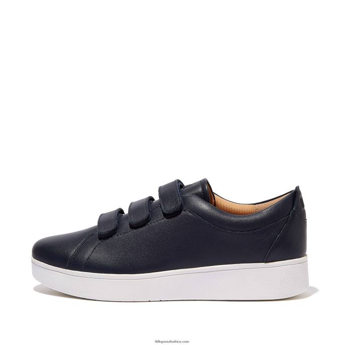 Women RALLY Leather Strap Trainers Fitflop 882F261 Midnight Navy