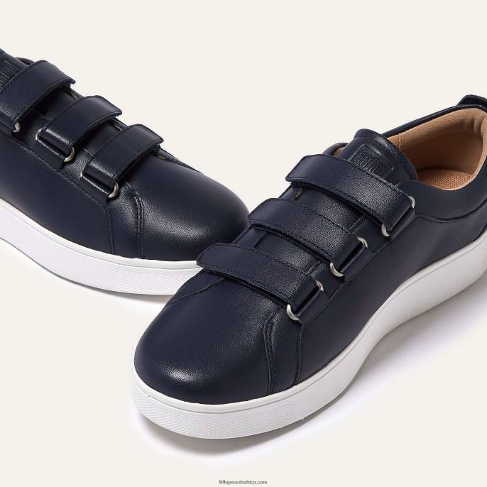 Women RALLY Leather Strap Trainers Fitflop 882F261 Midnight Navy