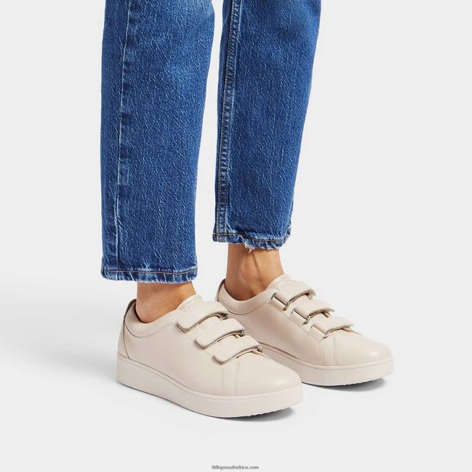 Women RALLY Leather Strap Trainers Fitflop 882F262 Stone Beige