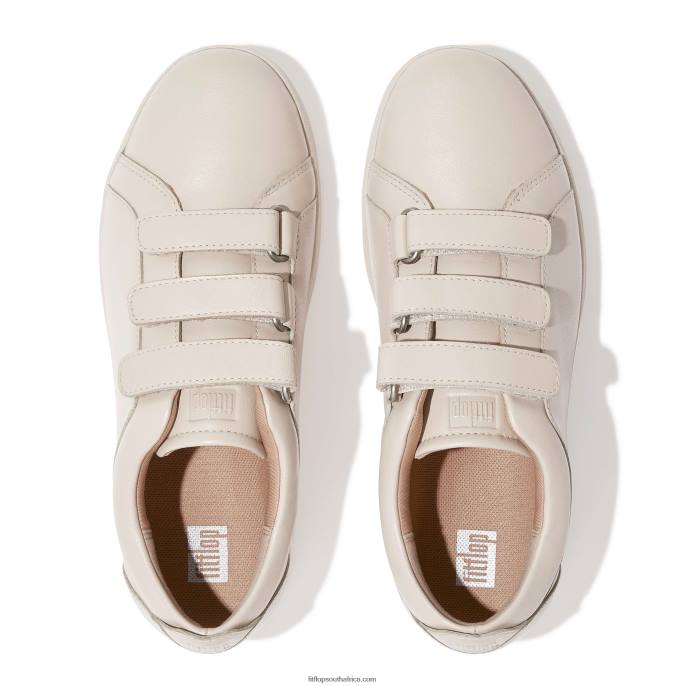 Women RALLY Leather Strap Trainers Fitflop 882F262 Stone Beige