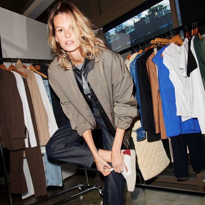 Women RALLY Leather/Suede Panel Trainers Fitflop 882F222 White/Rich Red