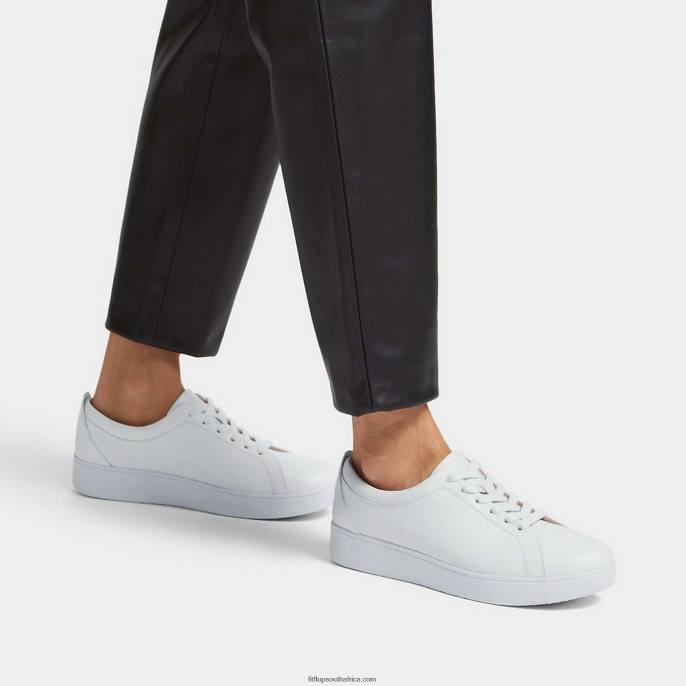 Women RALLY Leather Trainers Fitflop 882F243 Seafoam Blue