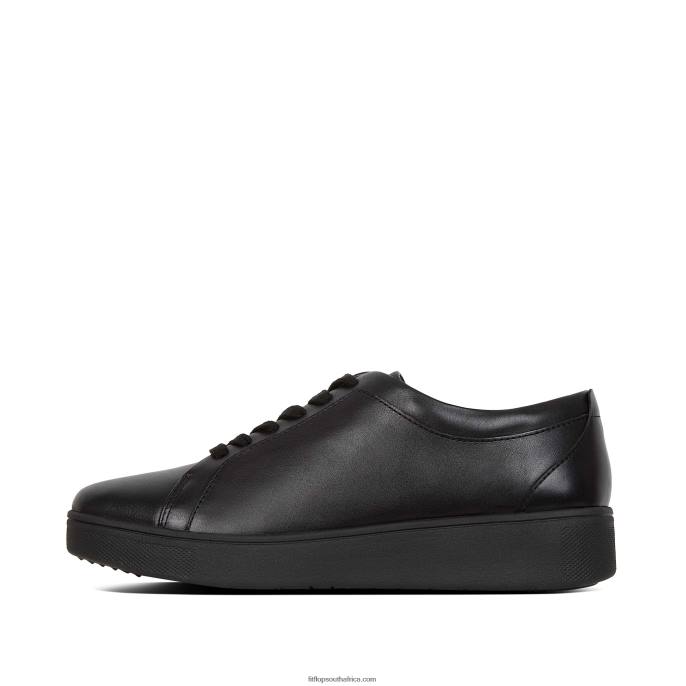Women RALLY Leather Trainers Fitflop 882F248 All Black