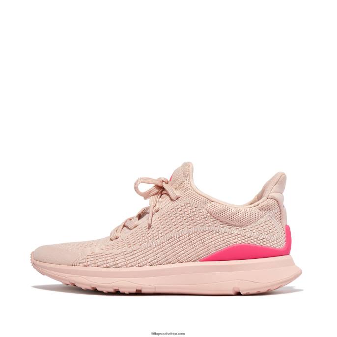 Women VITAMIN FFX Colour-Pop Knit Sports Trainers Fitflop 882F225 Rose/Pop Pink