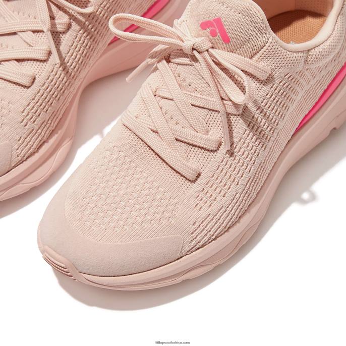 Women VITAMIN FFX Colour-Pop Knit Sports Trainers Fitflop 882F225 Rose/Pop Pink