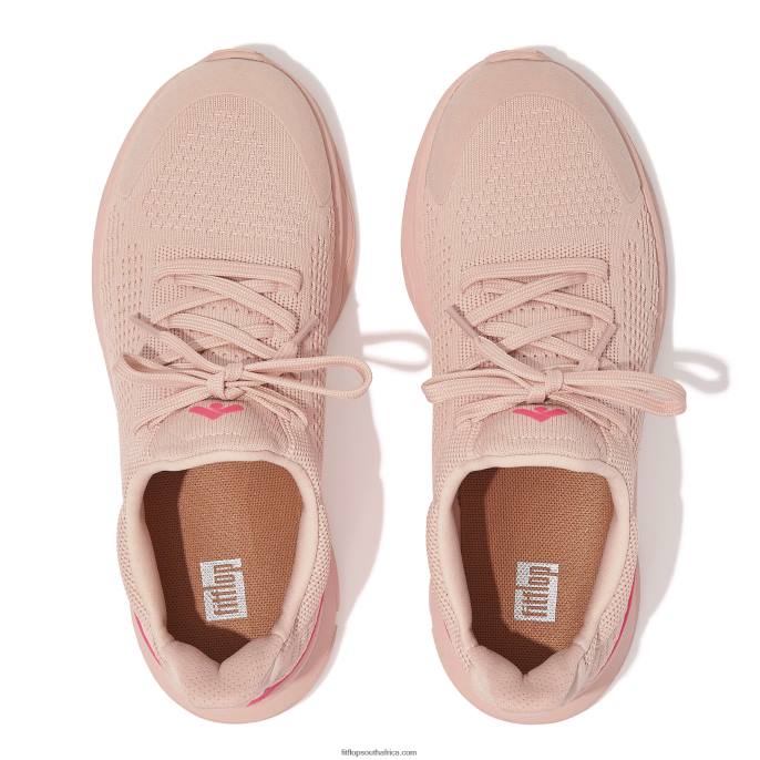 Women VITAMIN FFX Colour-Pop Knit Sports Trainers Fitflop 882F225 Rose/Pop Pink