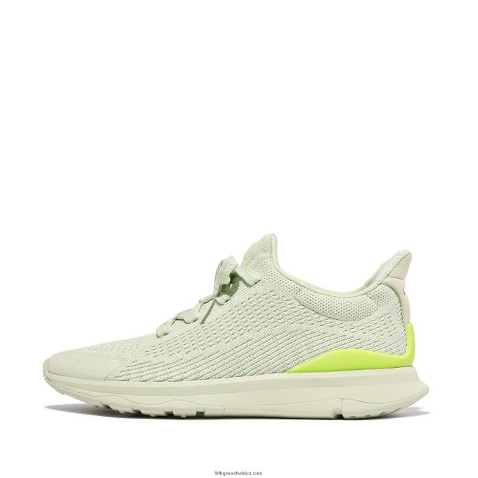 Women VITAMIN FFX Colour-Pop Knit Sports Trainers Fitflop 882F227 Minty/Yellow