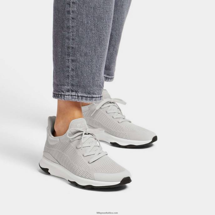 Women VITAMIN FFX Knit Sports Trainers Fitflop 882F256 Tiptoe Grey Mix